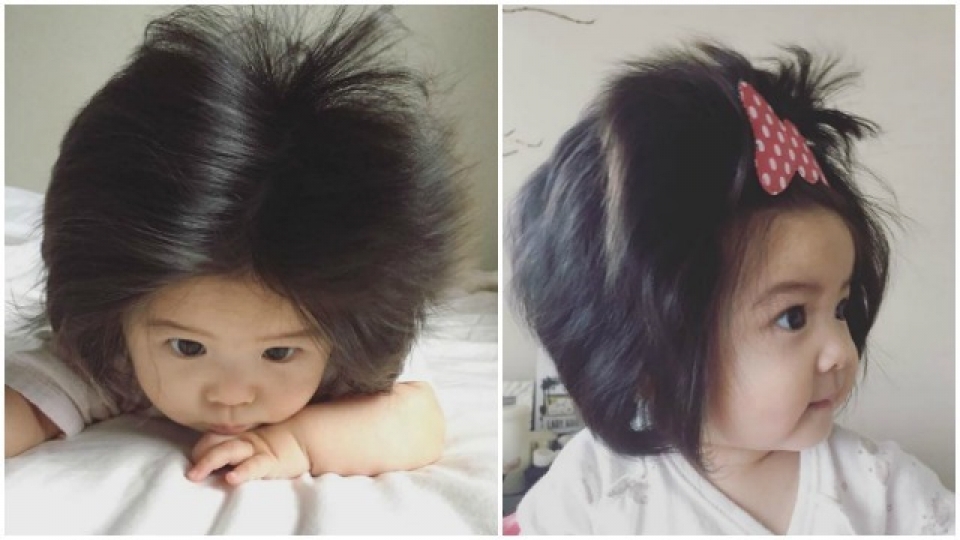 be gai nhat ban 1 tuoi co mai toc day bong benh ky la