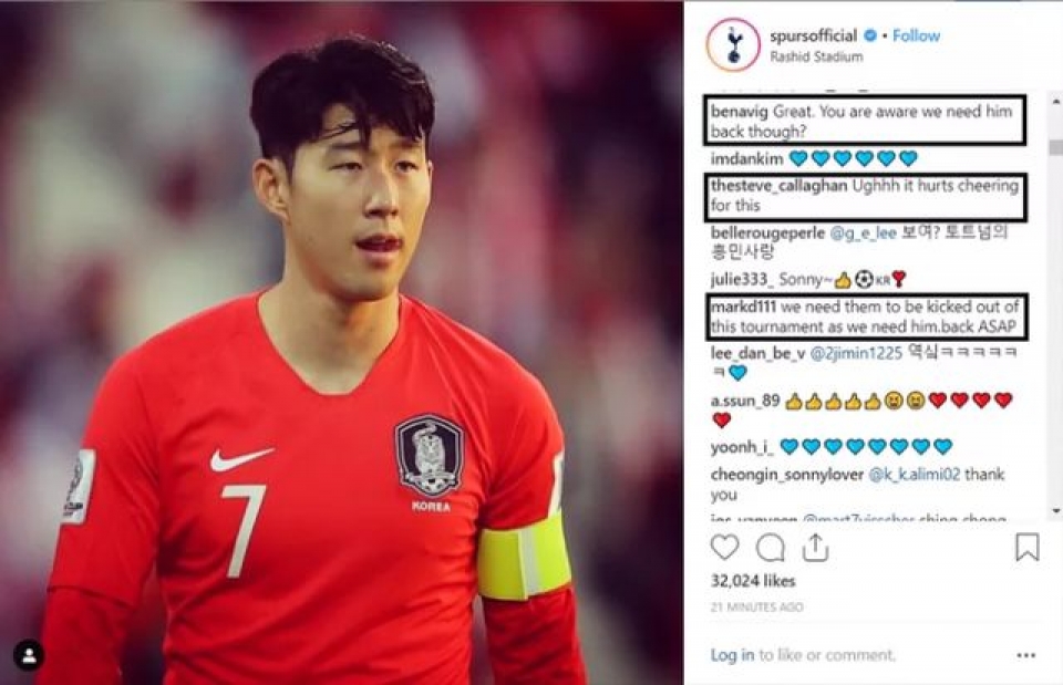 nguoi ham mo clb tottenham mong han quoc som thua o asian cup 2019