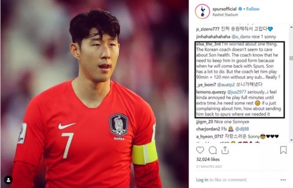 nguoi ham mo clb tottenham mong han quoc som thua o asian cup 2019