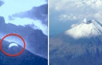 Mexico: Vật thể bay bí ẩn xuất hiện phía trên núi lửa phun trào