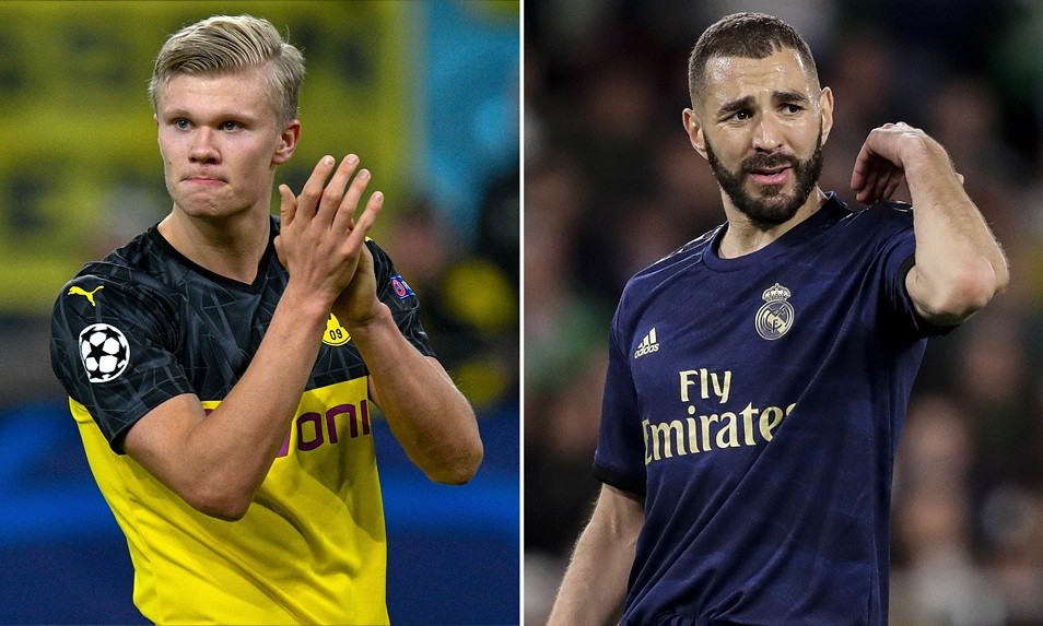 Benzema được cho là sẽ rời đi nếu  Erling Haaland đến Real Madrid. (Nguồn: Daily Mail)