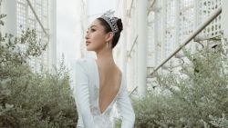 Lương Thùy Linh kiêu sa diện váy cưới kết hợp vương miện dự sự kiện