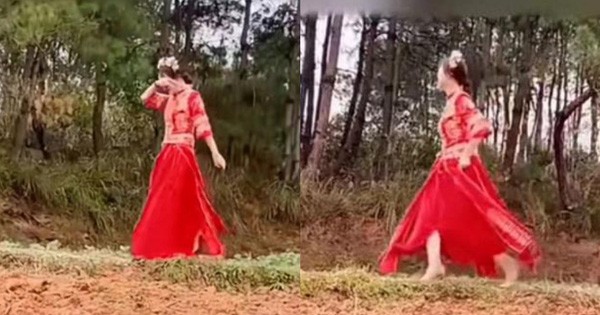 Cô dâu một mình đi bộ 5 km về nhà chồng Cô dâu một mình đi bộ 5 km về nhà chồng