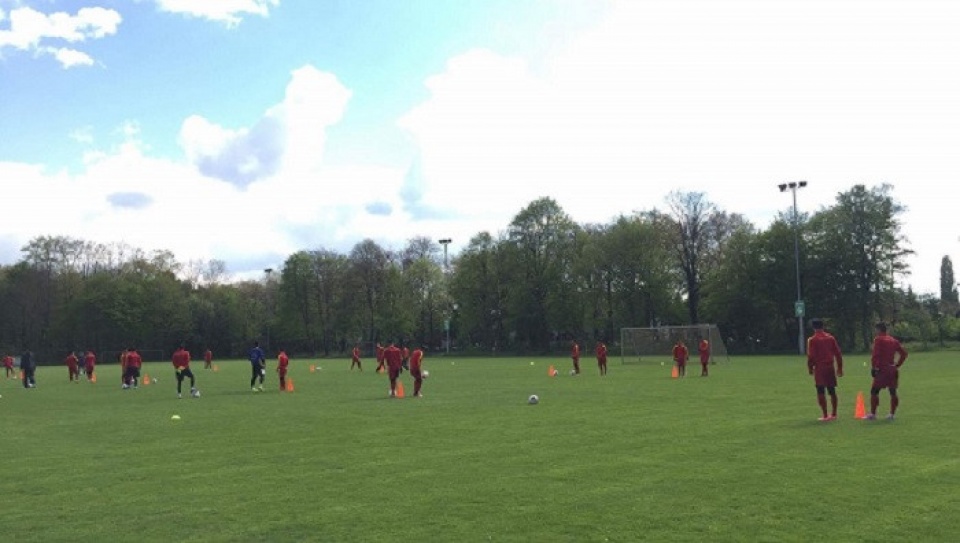 u20 viet nam tap luyen tich cuc o buoi tap dau tien tai duc