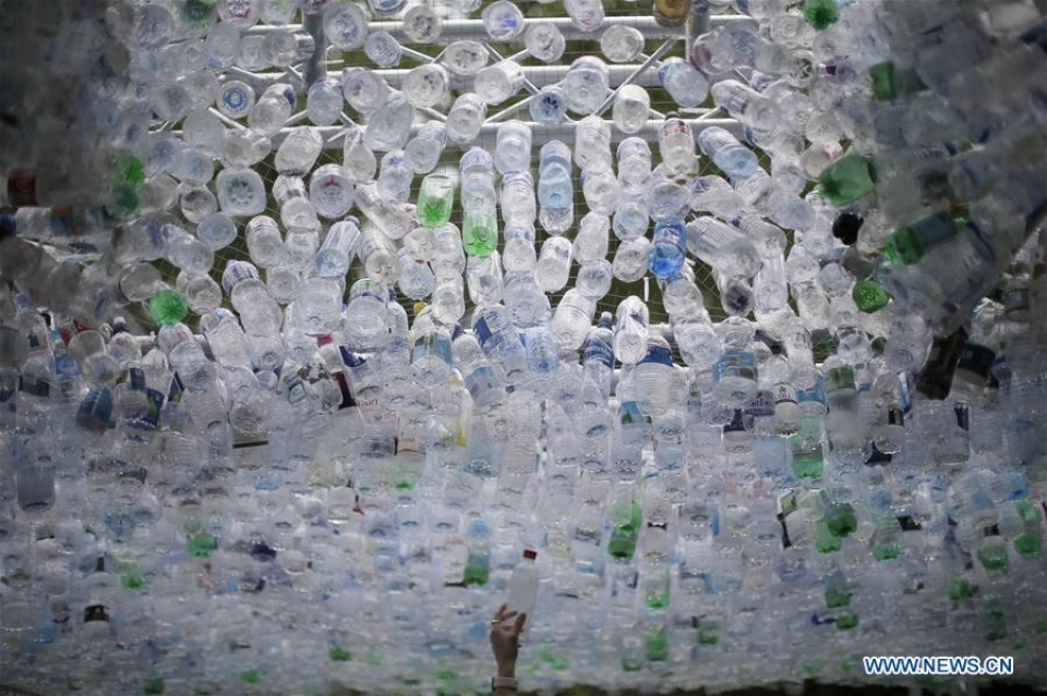 Xây nhà bằng... 15.000 chai nhựa hinh anh ngoi nha doc dao duoc xay dung tu 15000 chai nhua