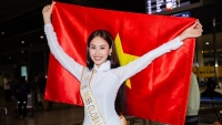 Bạn bè tiễn Đoàn Hồng Trang lên đường dự thi Miss Global 2022