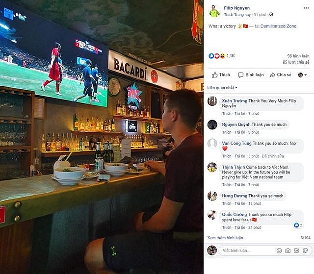 thu mon filip nguyen chuc mung chien thang cua doi tuyen viet nam