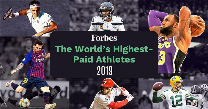 lionel messi cr7 chia nhau thong tri bang xep hang 100 vdv thu nhap cao nhat 2019 cua forbes
