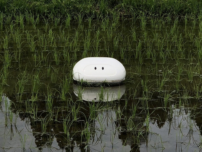 nhat ban ky su o to sang che robot vit lam viec tren ruong lua