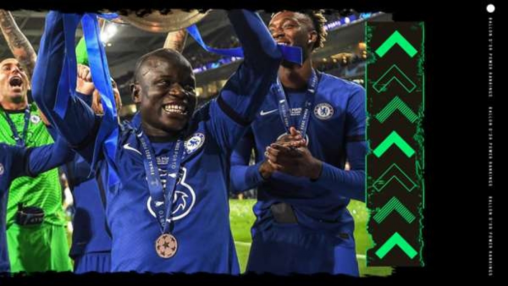 Top 10 ứng viên Quả bóng Vàng 2021: N'Golo Kante dẫn đầu