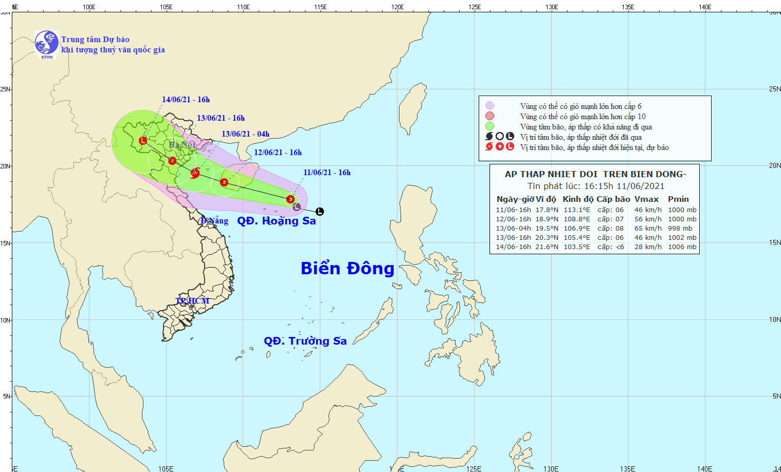 Tin áp thấp nhiệt đới trên Biển Đông: Khả năng mạnh thành bão gây mưa lớn ở Bắc Bộ, Bắc và Trung Trung Bộ