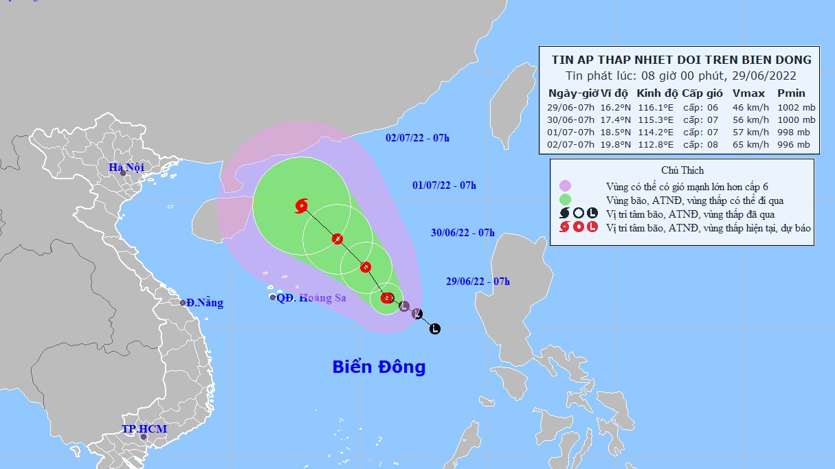 Dự báo thời tiết: Áp thấp nhiệt đới trên Biển Đông có khả năng mạnh thành bão