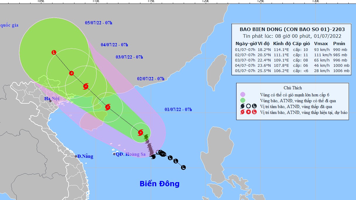 Dự báo thời tiết: Bão số 1 gây sóng lớn kết hợp triều cường vùng ven biển từ Quảng Ninh tới Ninh Bình