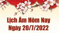 Lịch âm 20/7, xem âm lịch hôm nay Thứ 4 ngày 20/7/2022 ngày tốt hay xấu? Lịch vạn niên 20/7/2022