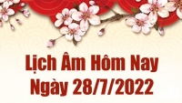 Lịch âm 28/7, âm lịch hôm nay Thứ Năm 28/7/2022 ngày tốt hay xấu? Lịch vạn niên 28/7/2022