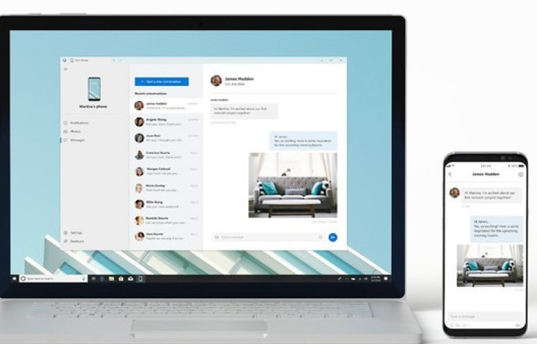 microsoft ra ung dung hien thi noi dung dien thoai tren may tinh