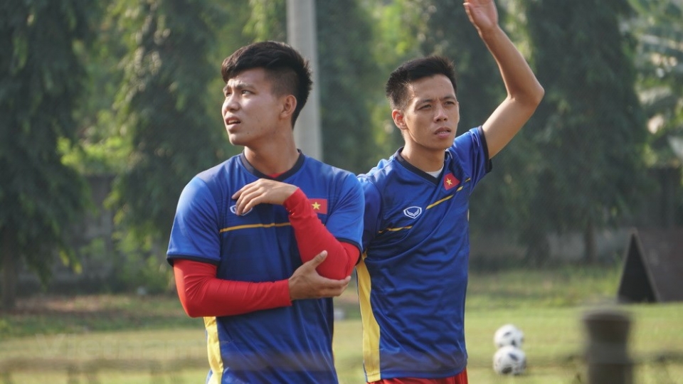 anh hiem ve buoi tap cua olympic viet nam sau cam van tu chu nha