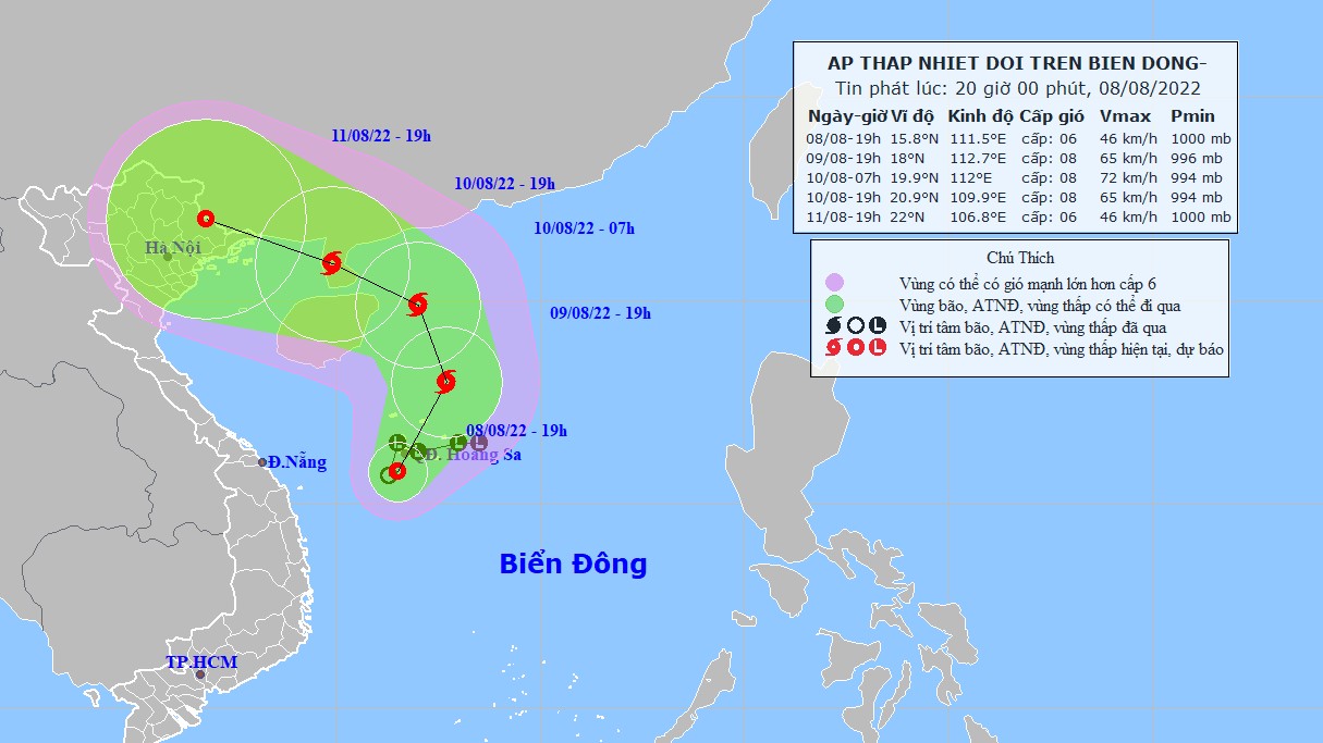 Dự báo: Áp thấp nhiệt đới mạnh thành bão, Bắc Biển Đông gió cấp 6-7, giật cấp 10