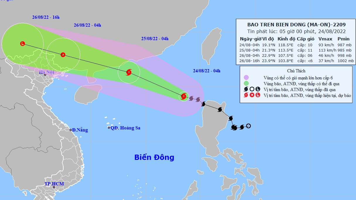 Dự báo thời tiết: Gió gần tâm bão số 3 cấp 10-11, giật cấp 14; Bắc Bộ, Thanh Hóa mưa to đến rất to