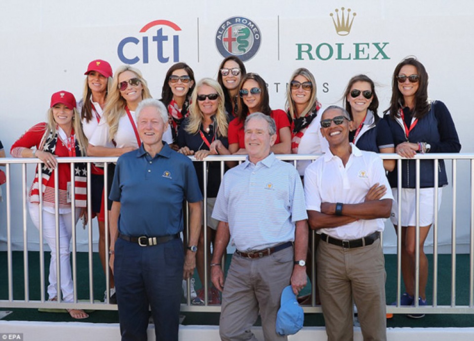 my cac cuu tong thong my tham gia giai golf o new jersey