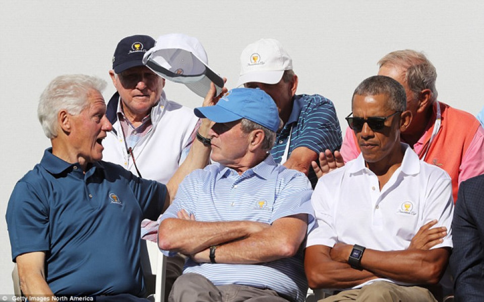 my cac cuu tong thong my tham gia giai golf o new jersey