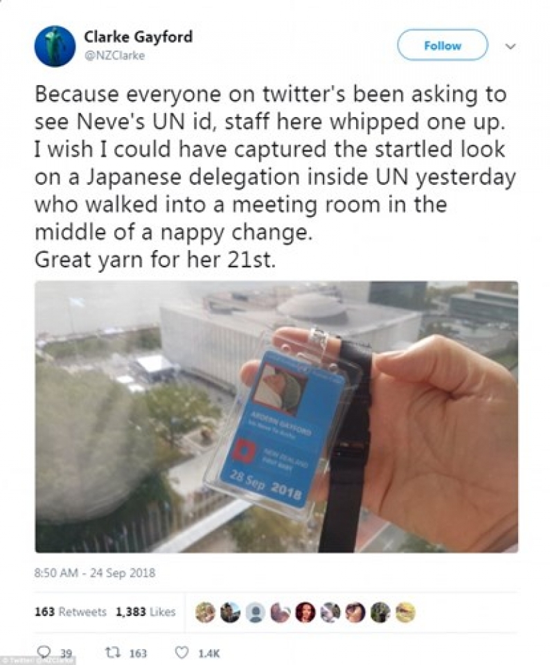 nu thu tuong mang ca con gai 3 thang tuoi du hop lien hop quoc