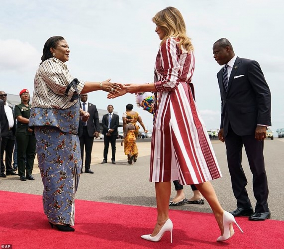 phu nhan tong thong my melania trump dep rang ro o chau phi
