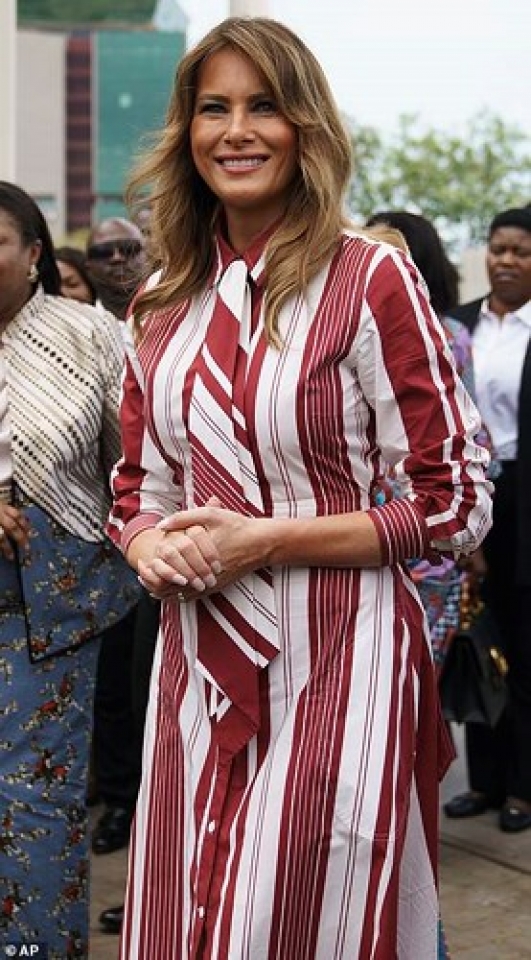 phu nhan tong thong my melania trump dep rang ro o chau phi
