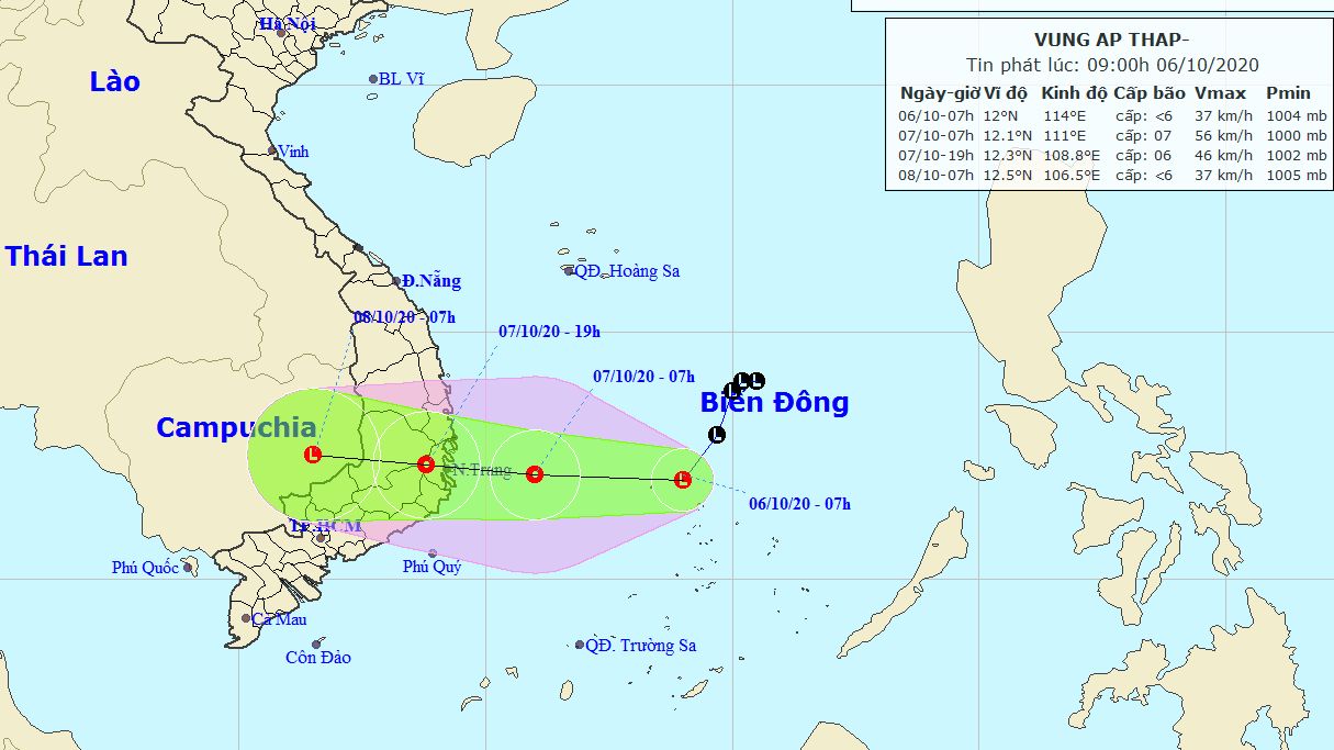 Dự báo thời tiết: Cập nhật tin áp thấp nhiệt đới và cảnh báo mưa lớn kéo dài ở Trung Bộ, Tây Nguyên, Nam Bộ