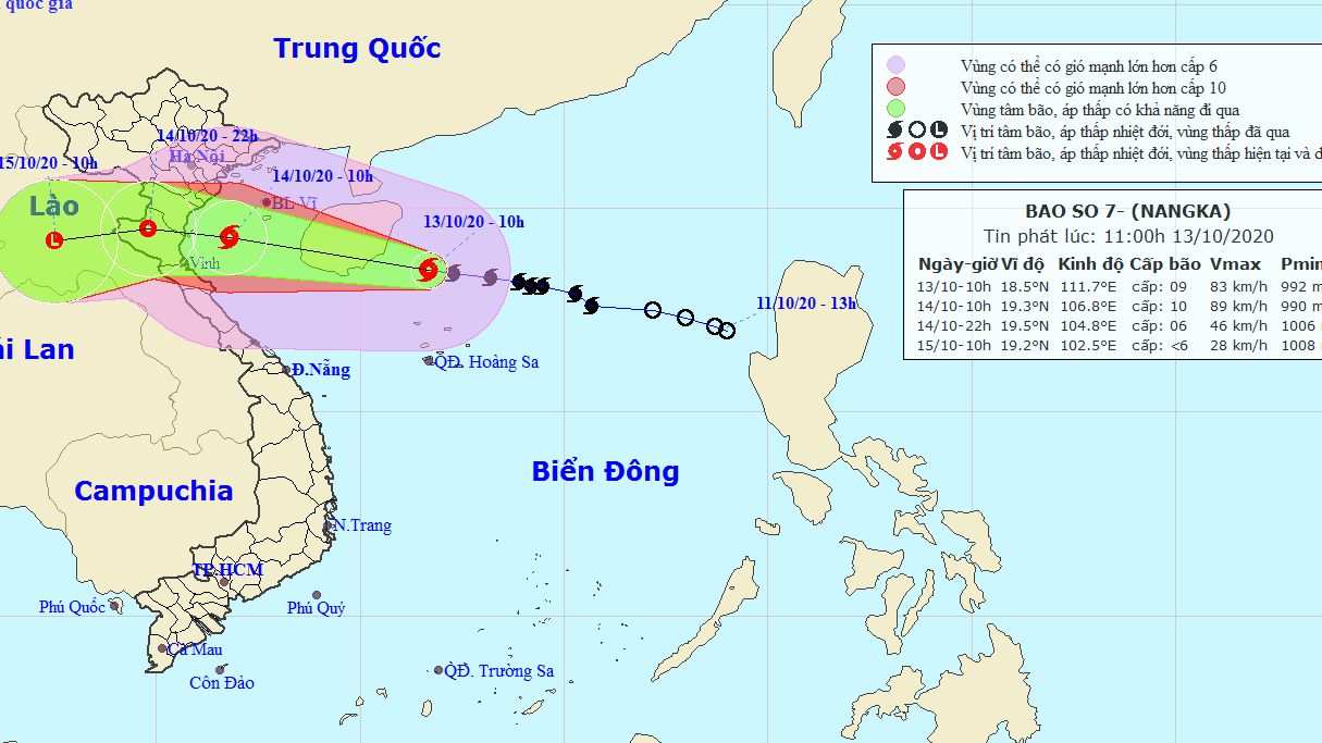 Dự báo thời tiết: Tin bão khẩn cấp bão số 7