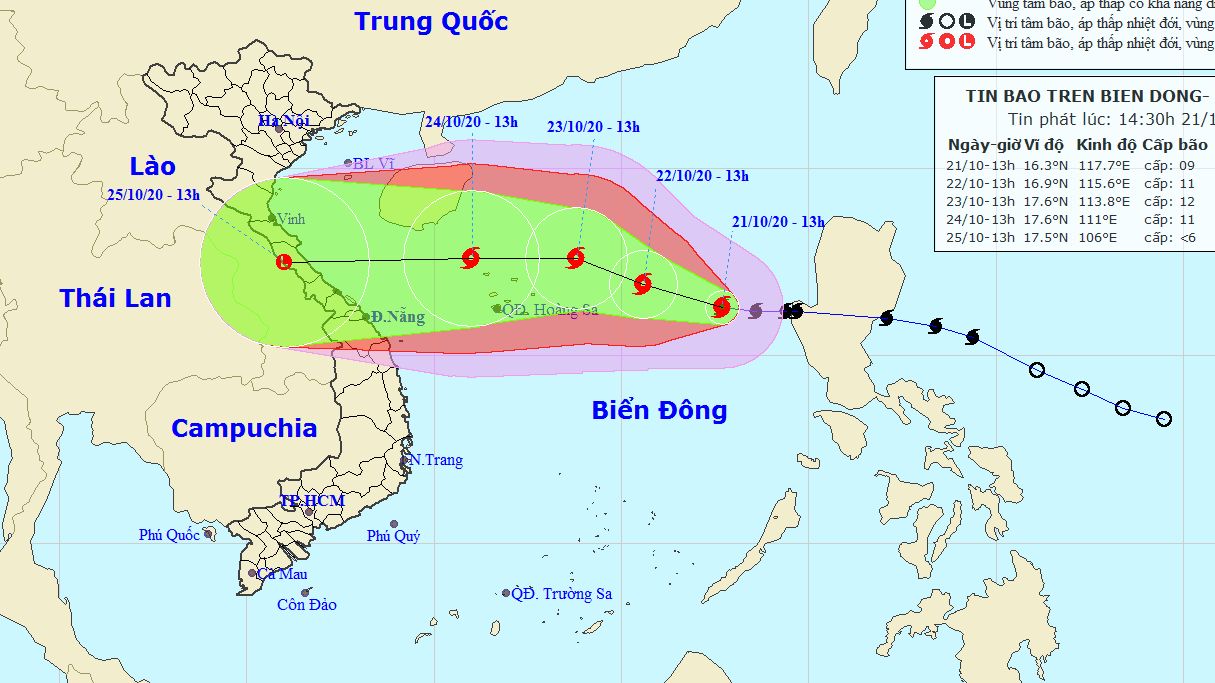Dự báo thời tiết: Bão số 8 trên Biển Đông cách quần đảo Hoàng Sa khoảng 560 km