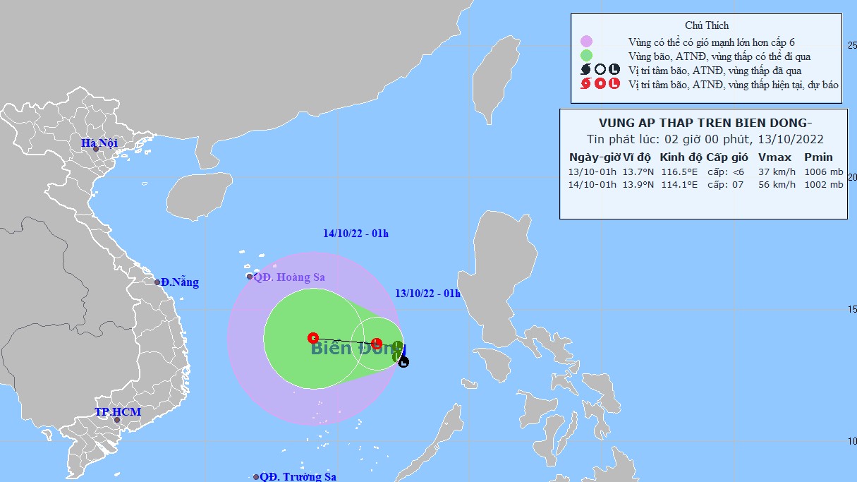 Dự báo thời tiết: Vùng áp thấp có thể mạnh thành áp thấp nhiệt đới; mưa lớn ở Nam Trung Bộ, Tây Nguyên kéo dài