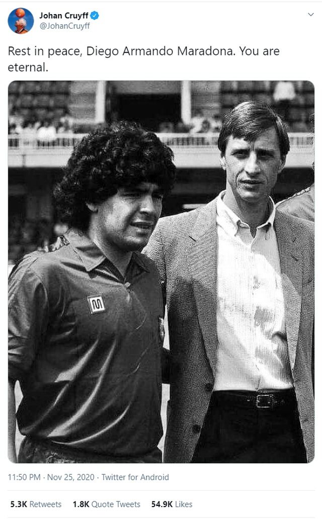 Thế giới bóng đá dành lời tri ân đến Maradona Thế giới bóng đá dành lời tri ân đến Maradona