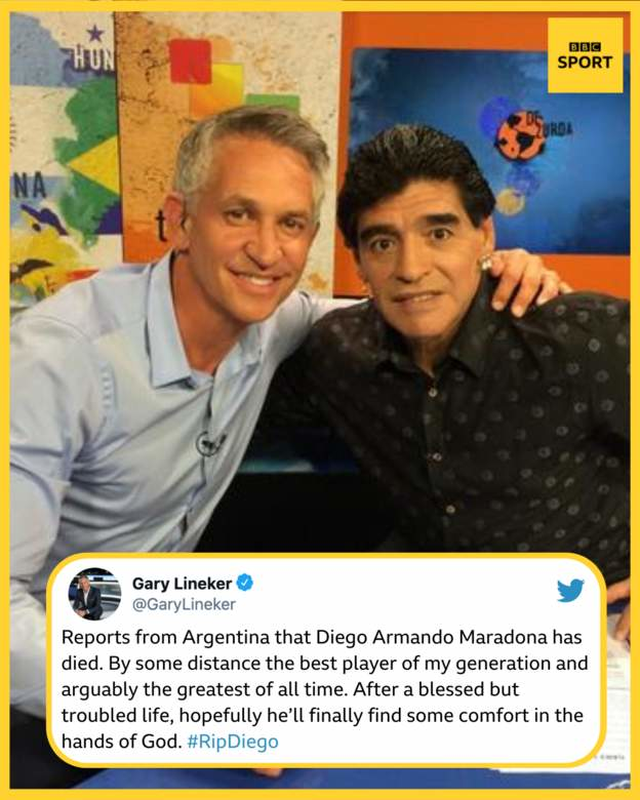 Thế giới bóng đá dành lời tri ân đến Maradona Thế giới bóng đá dành lời tri ân đến Maradona