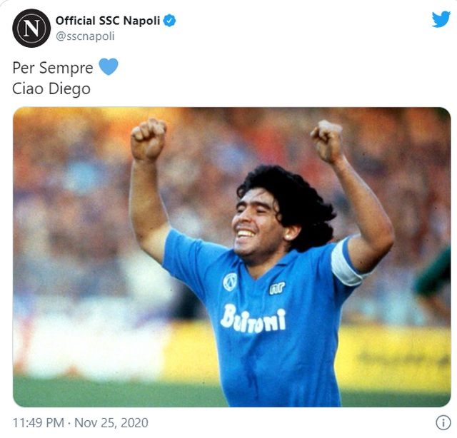 Thế giới bóng đá dành lời tri ân đến Maradona Thế giới bóng đá dành lời tri ân đến Maradona