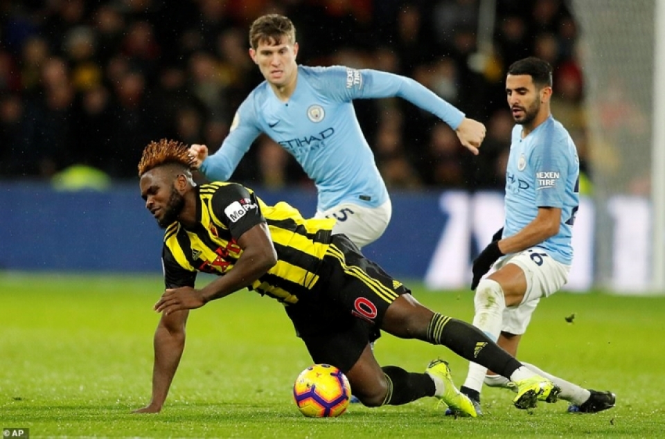 watford 1 2 man city cuoc dao choi cua thay tro hlv pep guardiola