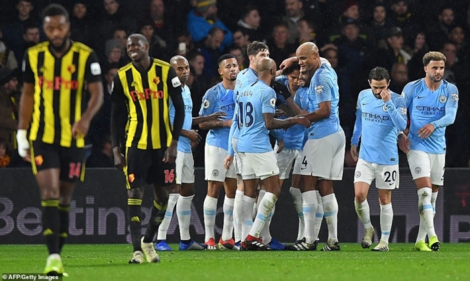 watford 1 2 man city cuoc dao choi cua thay tro hlv pep guardiola
