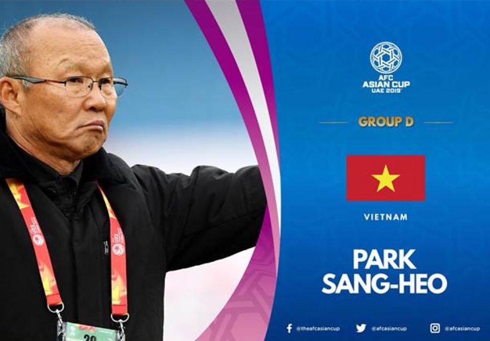 Truyền thông cho Asian Cup 2019, AFC nhầm tên của HLV Park Hang-seo truyen thong cho asian cup 2019 afc nham ten cua hlv park hang seo
