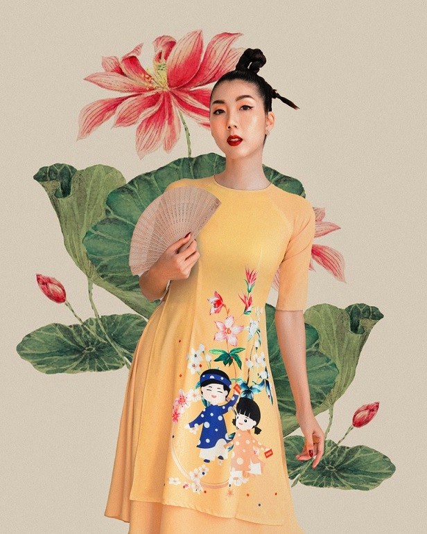 Cựu siêu mẫu Ngọc Quyên gửi nỗi nhớ quê nhà vào bộ trang phục áo dài Xuân cách điệu Cựu siêu mẫu Ngọc Quyên gửi nỗi nhớ quê nhà vào bộ trang phục áo dài Xuân cách điệu