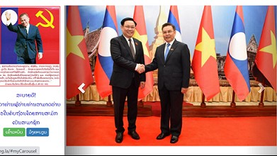 Báo chí Lào đưa tin trang trọng, đậm nét về chuyến thăm của Chủ tịch Quốc hội Vương Đình Huệ