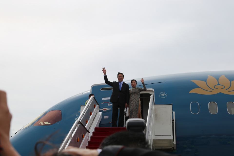 le don chu tich nuoc tran dai quang tai san bay quoc te brunei