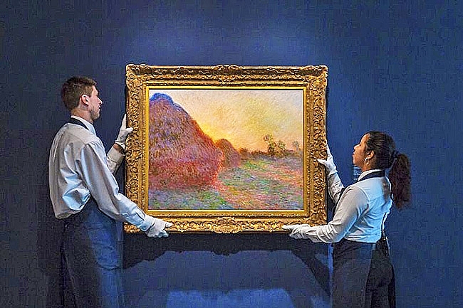 Bức tranh vẽ đống rơm của danh họa Monet xác lập kỷ lục mới buc tranh ve dong rom cua danh hoa monet xac lap ky luc moi