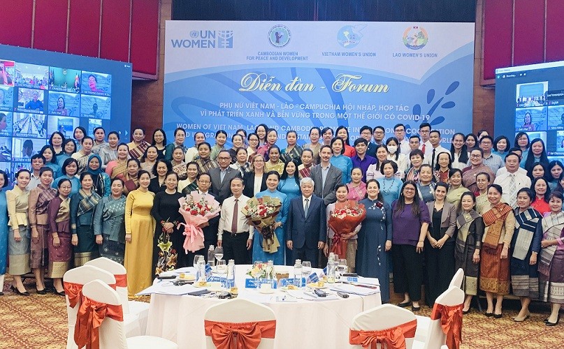 Phụ nữ Việt Nam-Lào-Campuchia hợp tác vì phát triển xanh và bền vững