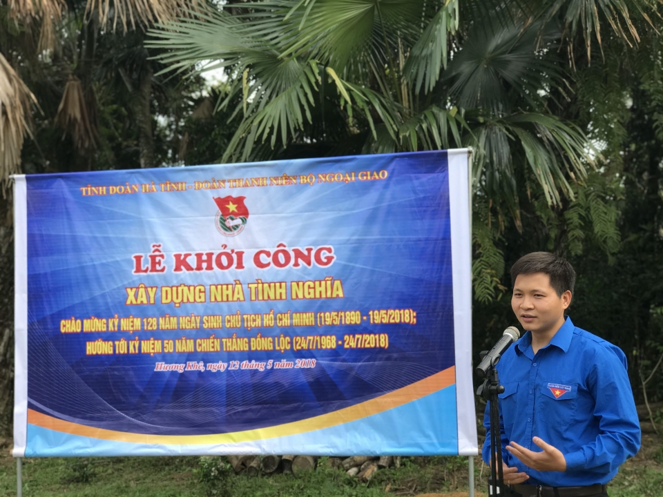 doan thanh nien bo ngoai giao quyen gop xay dung nha tinh nghia o ha tinh
