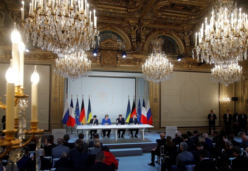 Các cuộc đàm phán cuối cùng giữa Ukrane, Đức, Pháp và Nga theo Định dạng Normandy diễn ra vào năm 2019 tại Paris. (Nguồn: NY Times)