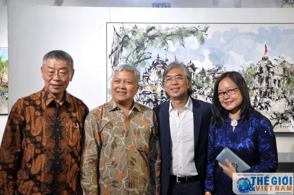 trien lam tranh ky niem 45 nam quan he ngoai giao viet nam singapore