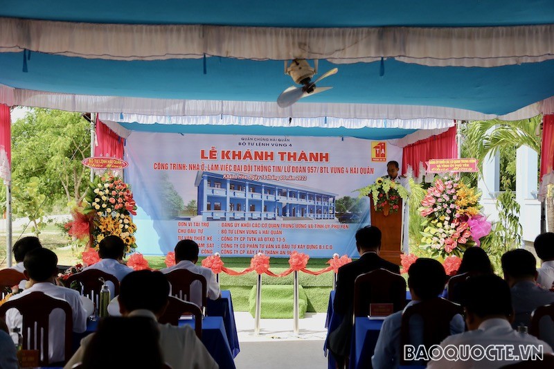 Lễ khánh thành nhà ở và làm việc Đại đội Thông tin - Lữ đoàn 957, Vùng 4 Hải quân