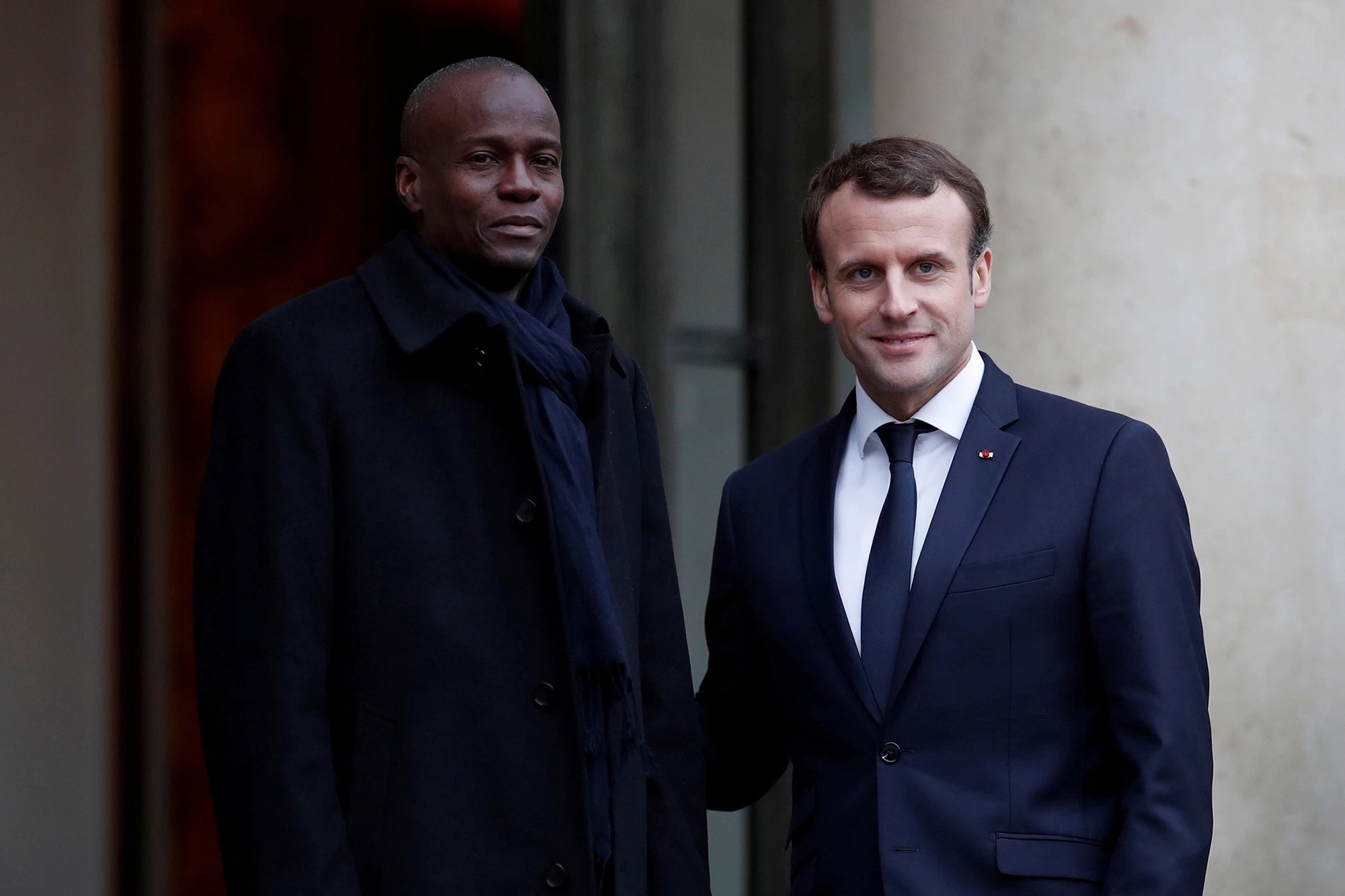 Tổng thống Haiti Jovenel Moise và Tổng thống Pháp Emmanuel Macron trong chuyến thăm Pháp năm 2017. (Nguồn: Reuters)