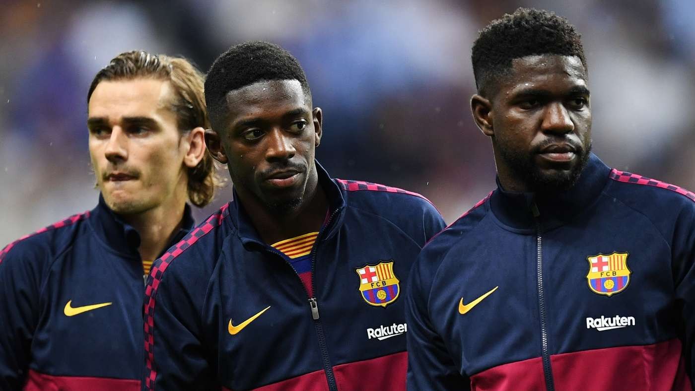 Griezmann, Dembele và Umtiti là những cái tên có thể phải tìm bến đỗ mới. (Nguồn: Goal)