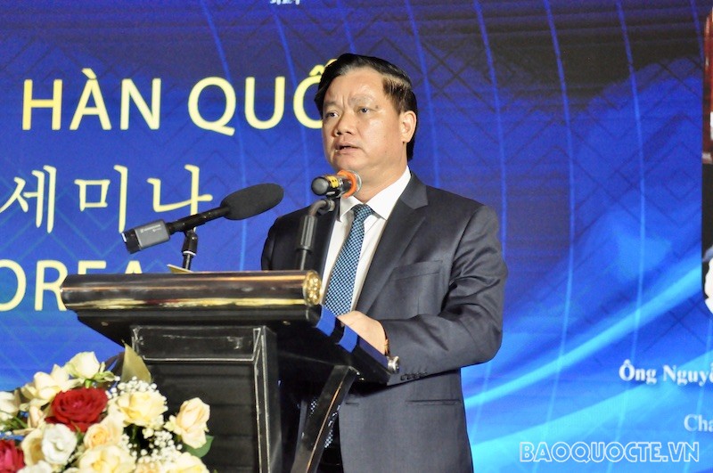 Ông Nguyễn Khắc Thận, Chủ tịch UBND tỉnh Thái Bình phát biểu khai mạc Hội nghị. (Ảnh: Duy Quang)